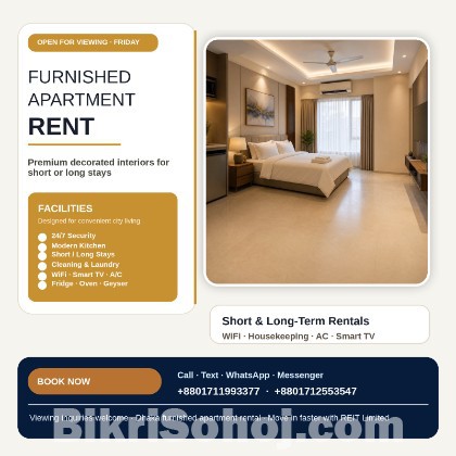 Fully Furnished 2-Room Serviced Apt – Bashundhara R/A